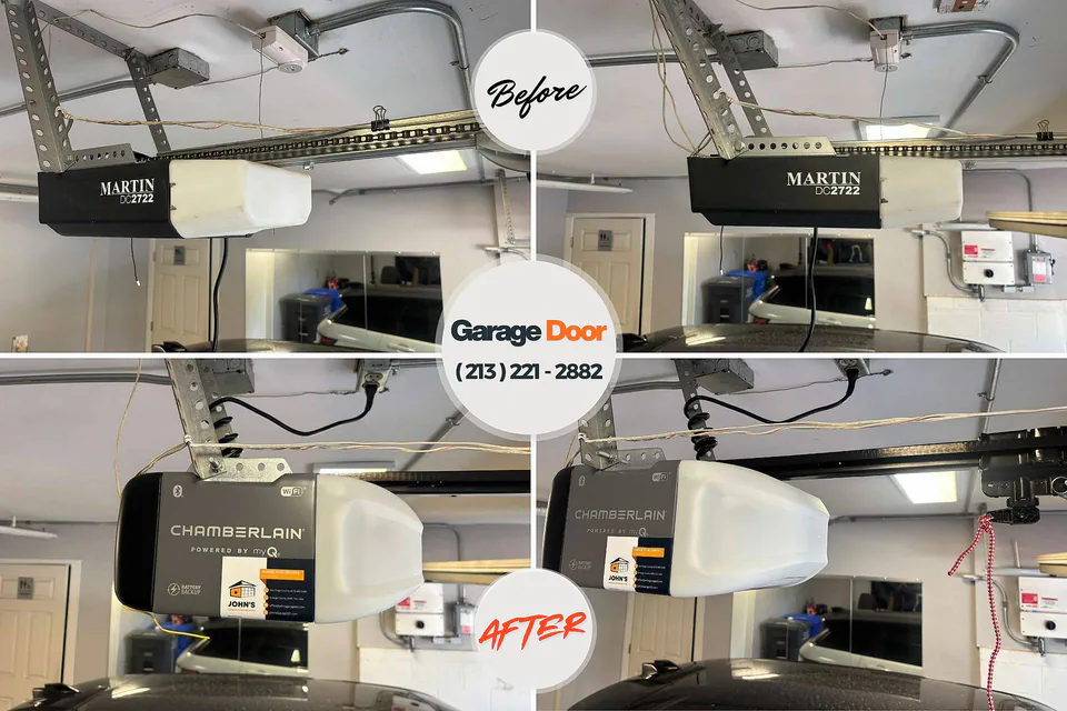 Before and after: garage door repair North Syracuse, NY